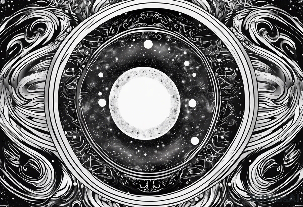 psychedelic black hole tattoo idea