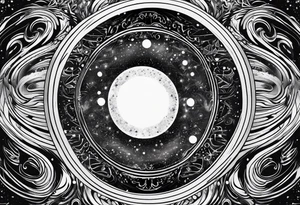 psychedelic black hole tattoo idea