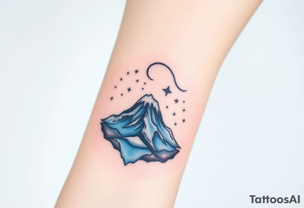 Volcano inside Capricorn constellation tattoo idea