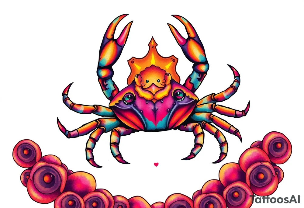 Crab in honey comb tattoo idea