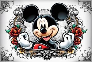 martial arts mickey mouse tattoo idea