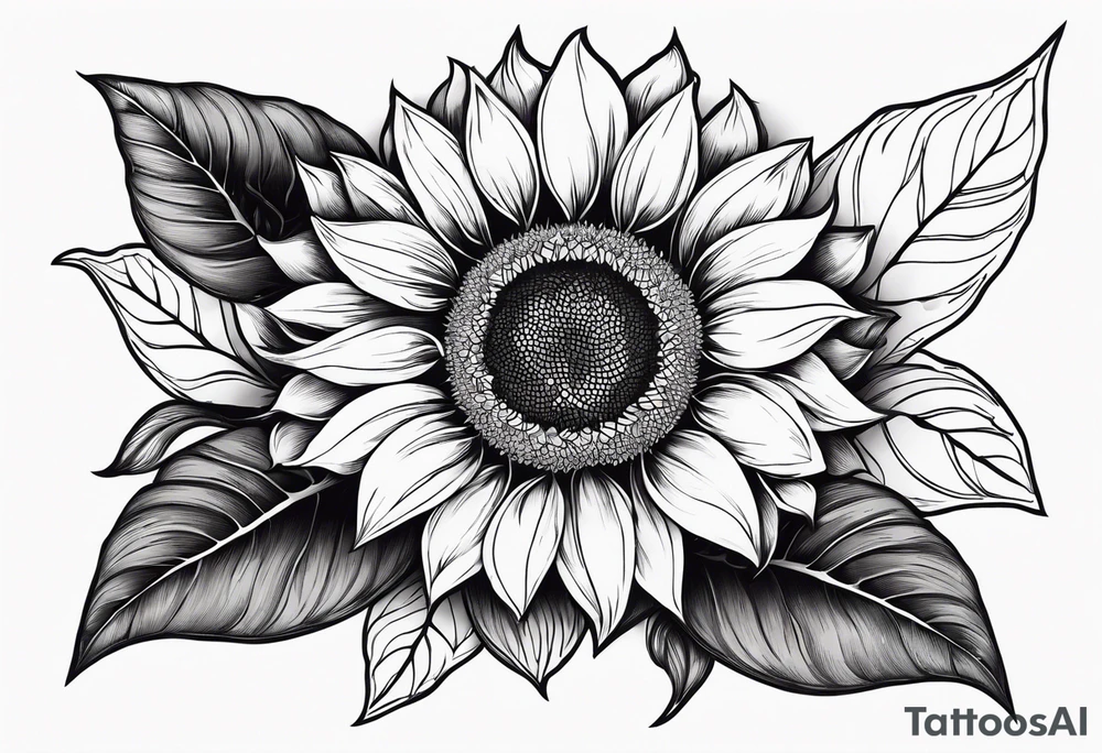 sunflower but the petals are made out of gems tattoo idea
