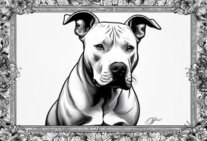 white pitbull pointed ears, paw tattoo idea