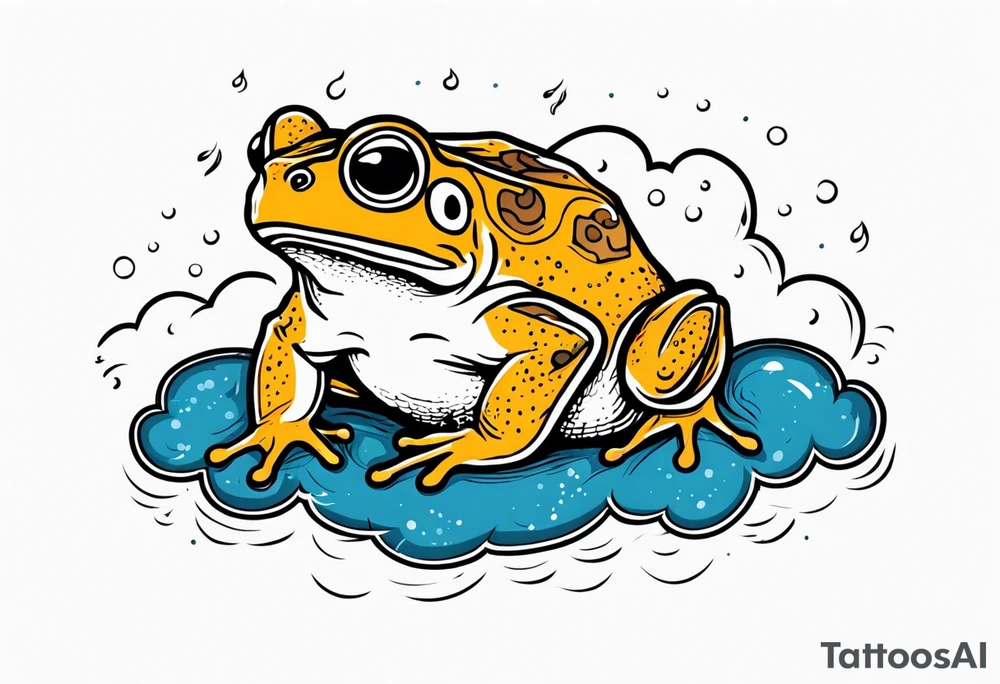 A toad in a thunderstorm tattoo idea