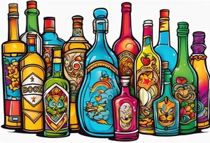 Booze bottles tattoo idea