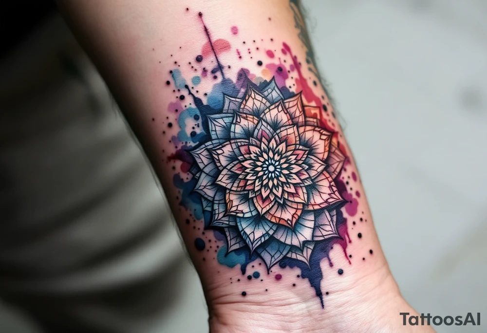 mandala melting tattoo idea