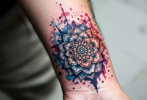 mandala melting tattoo idea