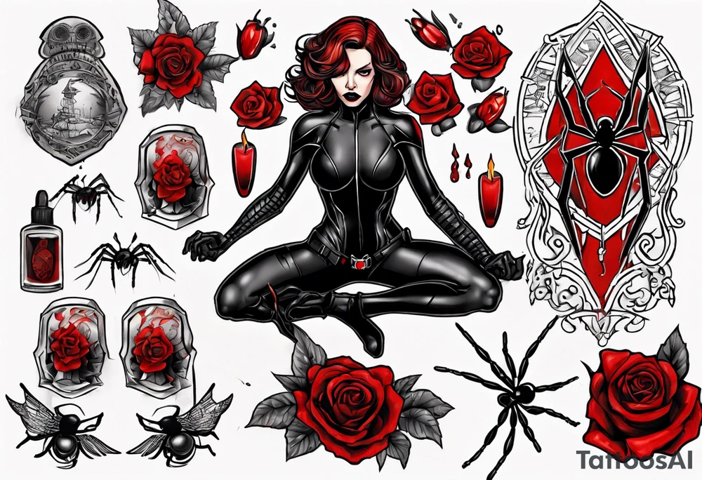 Black widow in the red room tattoo idea