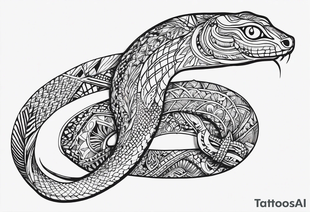 Snake lizard tattoo idea