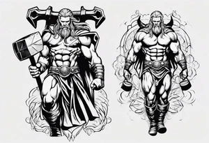 God Thor with a hammer tattoo idea
