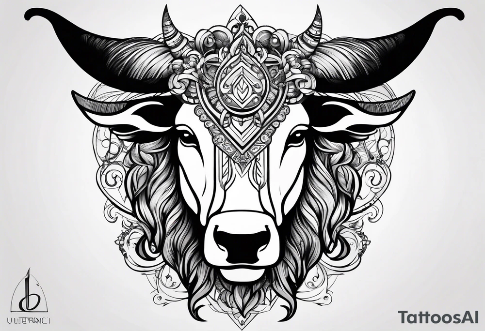 Taurus symbol girly tattoo idea