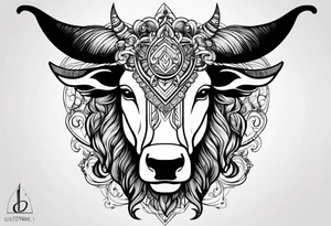 Taurus symbol girly tattoo idea