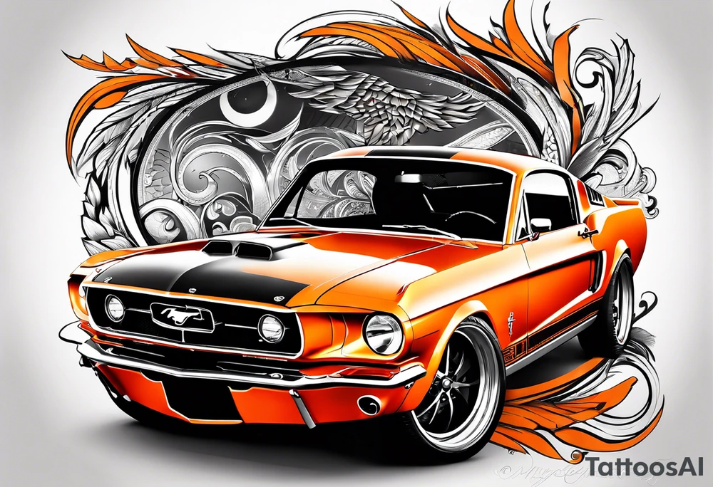 2016 ford mustang orange tattoo idea