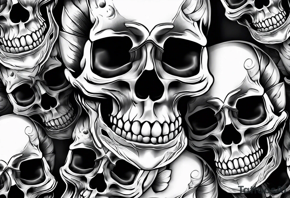 realistic skulls tattoo idea