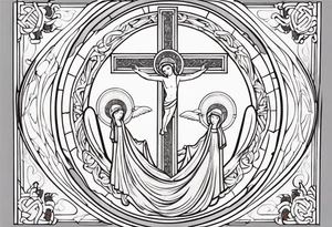 orthodox  CROS WITH ANGEL tattoo idea