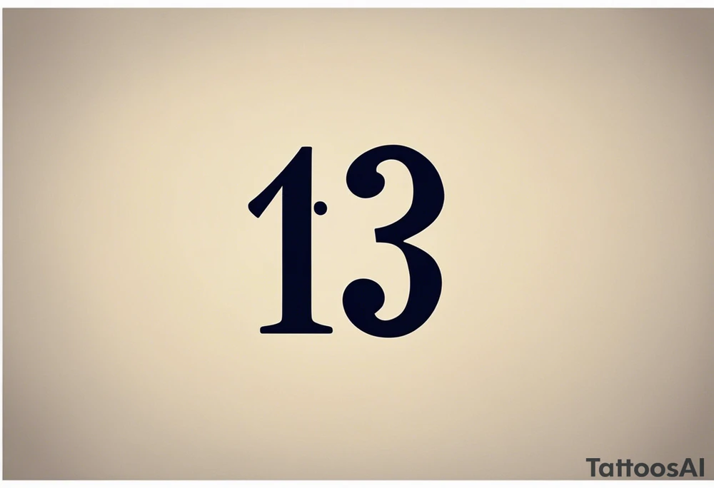 I would like a tattoo, featuring only 
number 13 in a colorful old school style. The tattoo should be approximately 7-8 centimeters in size. It symbolizes the date my daughter was born. Please make it bold and vibrant, with classic old school elements like shading, outlines, and maybe some subtle details that hint at a lucky or meaningful number. tattoo idea