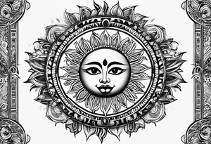 I want a tatoo with a sun which has eyes and mouth tattoo idea