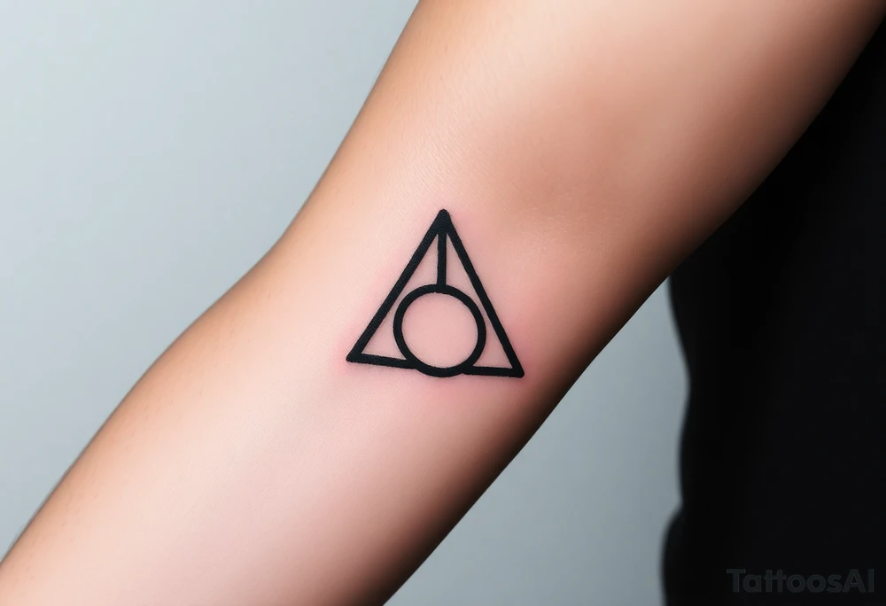 A gothic-style Deathly Hallows symbol tattoo idea