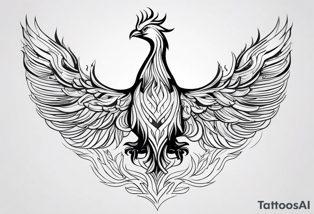 Phoenix rising from flames. tattoo idea
