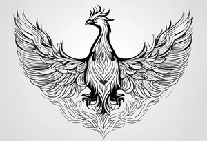 Phoenix rising from flames. tattoo idea