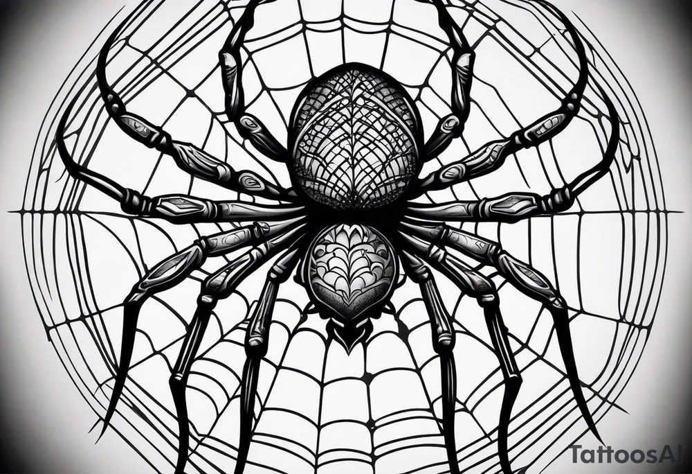 Dark feminine spider tattoo idea