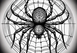 Dark feminine spider tattoo idea