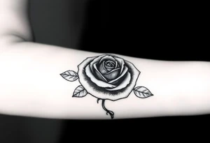 A rose with a crown on-top of it tattoo idea