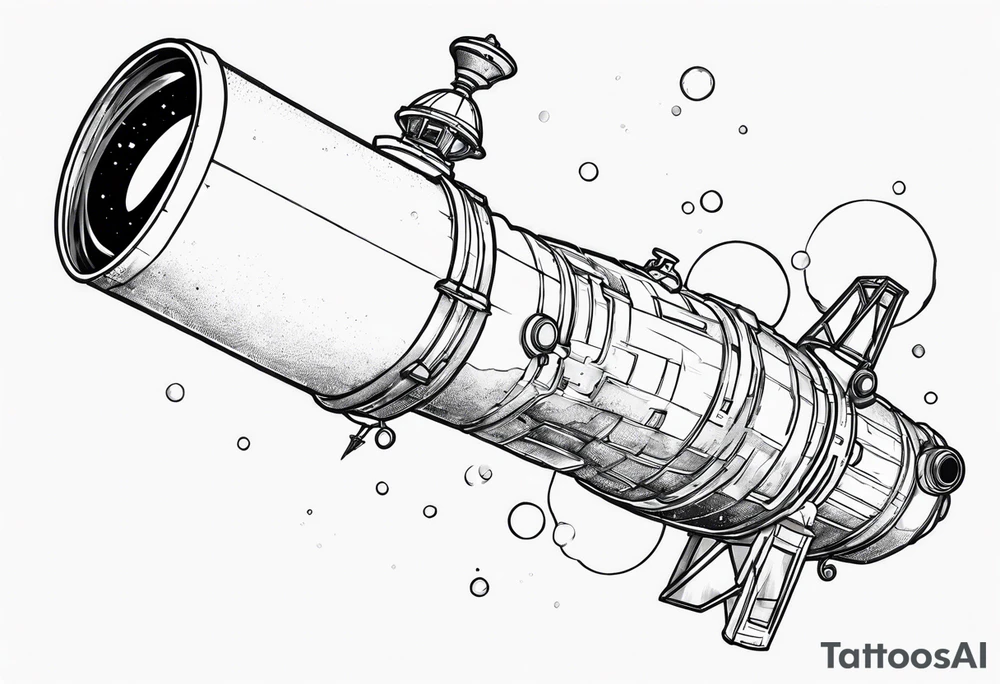 Bubbles outer space telescope tattoo idea
