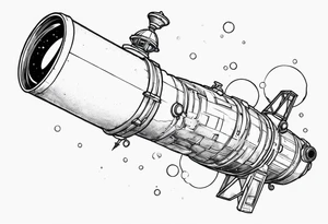 Bubbles outer space telescope tattoo idea