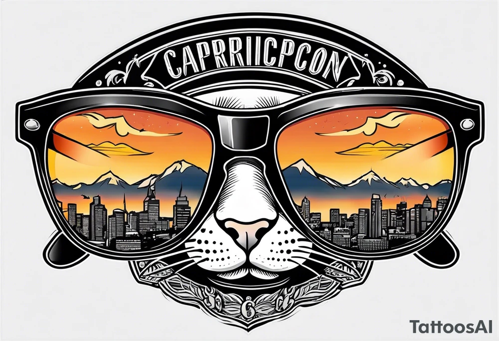 capricorn sunglasses Officer tattoo idea