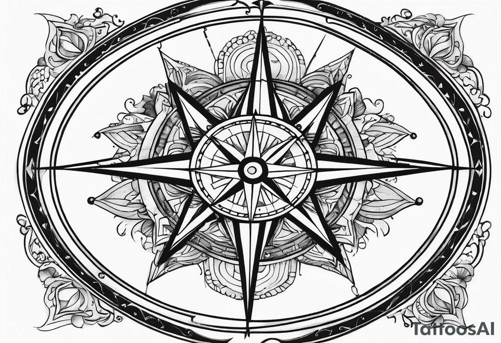 Vintage Compass Design tattoo idea