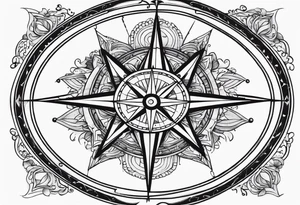 Vintage Compass Design tattoo idea