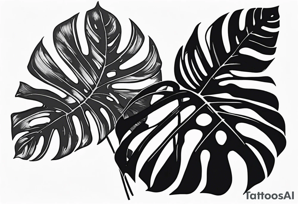 monstera tattoo idea