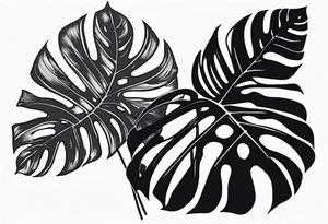 monstera tattoo idea