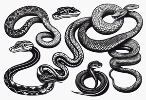 Variety of snakes flash sheet tattoos no shading tattoo idea