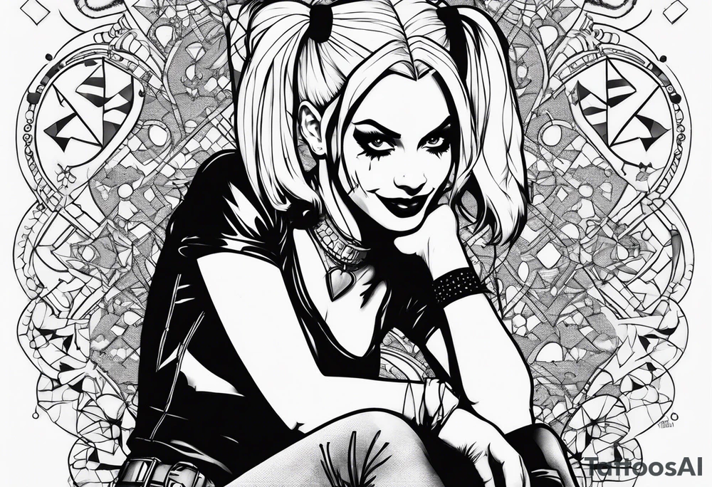 Harley Quinn sitting tattoo idea