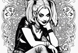 Harley Quinn sitting tattoo idea