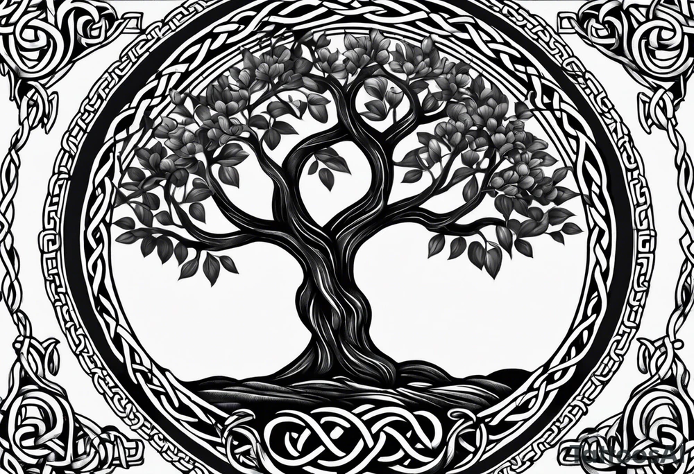 Simple celtic tree of life tattoo idea