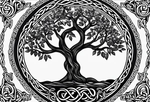 Simple celtic tree of life tattoo idea