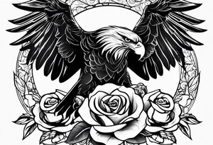 Eagle and rose tattoo idea