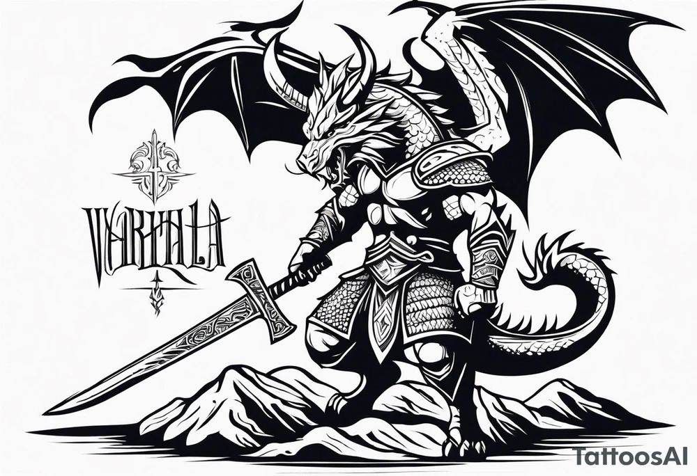 Valhalla  warrior soldier  Sword axe
 Dragon tattoo idea