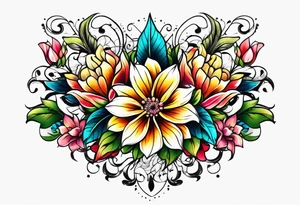 Flower chest piece tattoo idea
