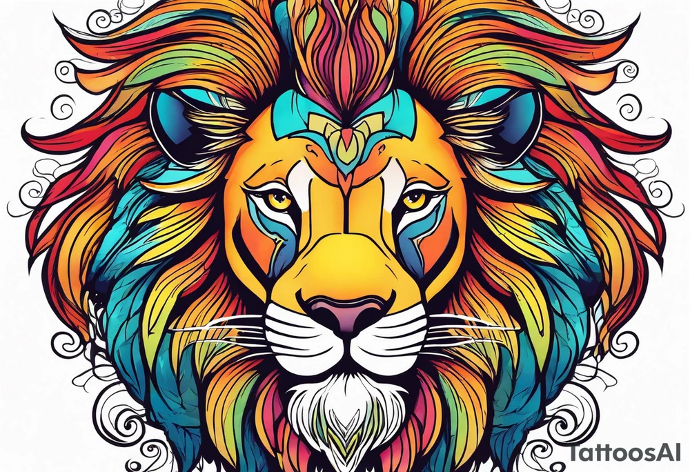 powerful majestic lion, close-up tattoo idea