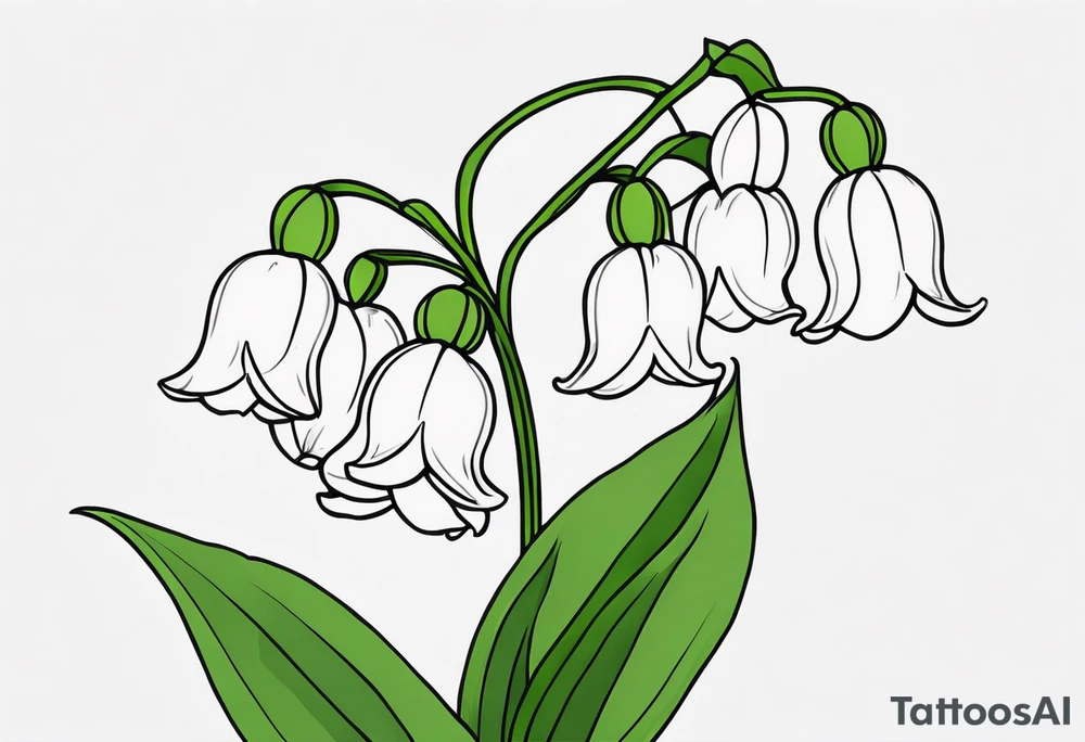 Neo traditional lily of the valley tattoo idea