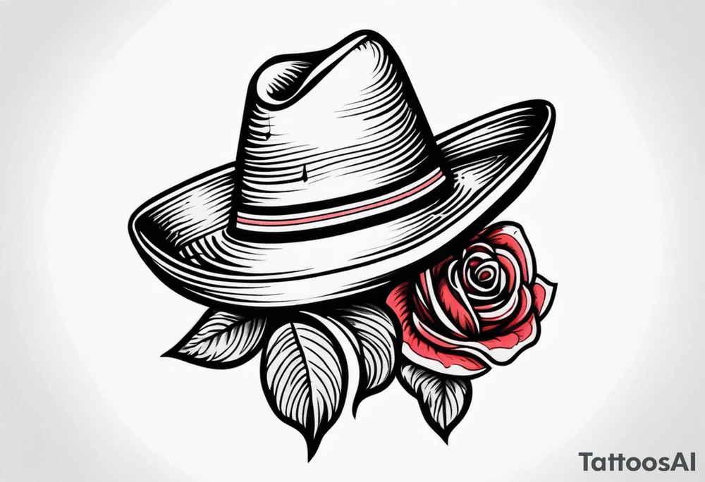 mexican hat on rose tattoo idea