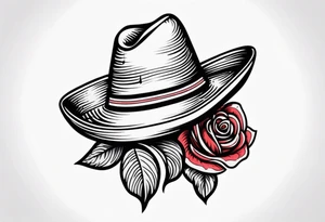 mexican hat on rose tattoo idea