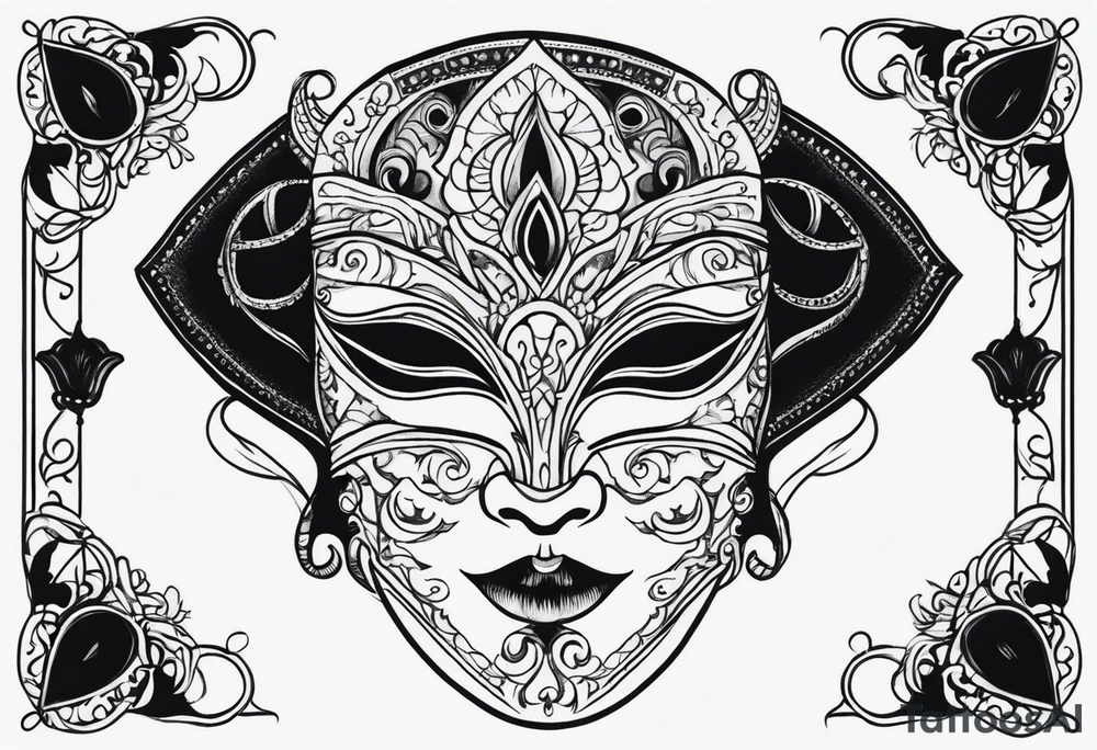 Vintage Halloween Mask tattoo idea