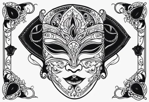 Vintage Halloween Mask tattoo idea