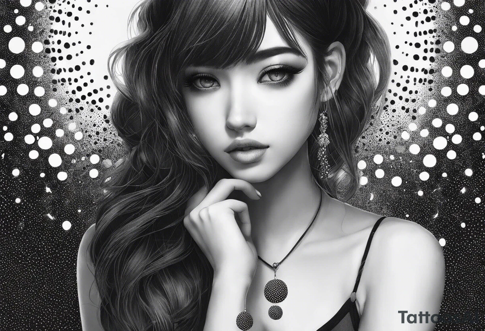 anime girl tattoo idea