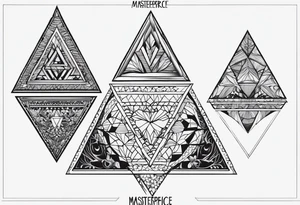 Geometric lace triangle tattoo idea